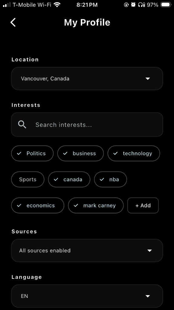 Personalized Profile