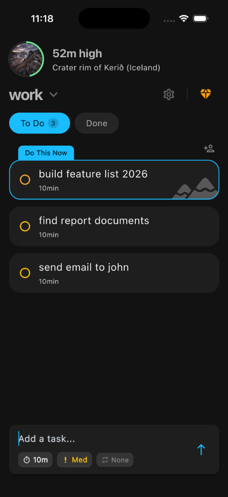 Dark Mode Task List